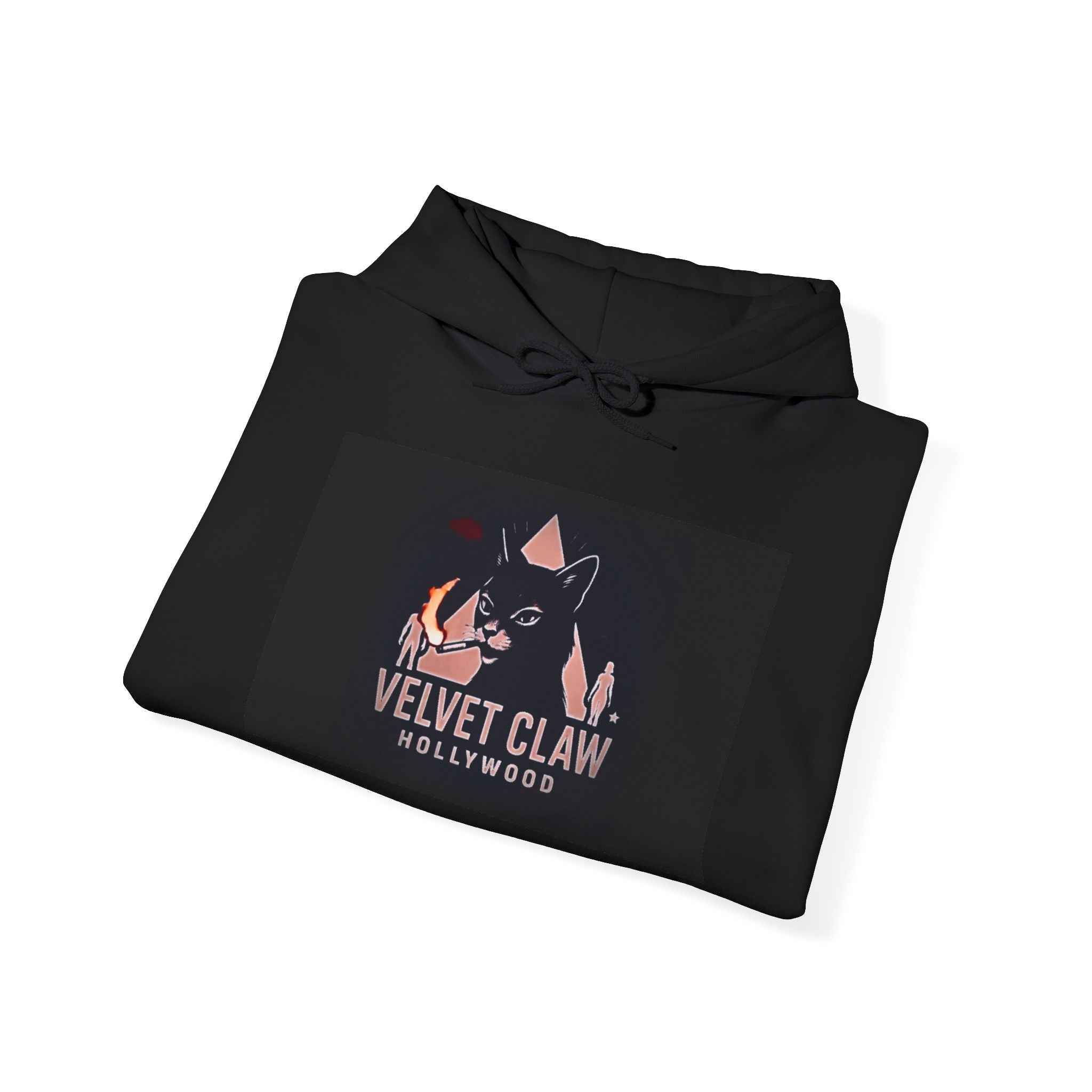 Velvet Claw Hoodie – Retro Hollywood Cat Graphic Pullover