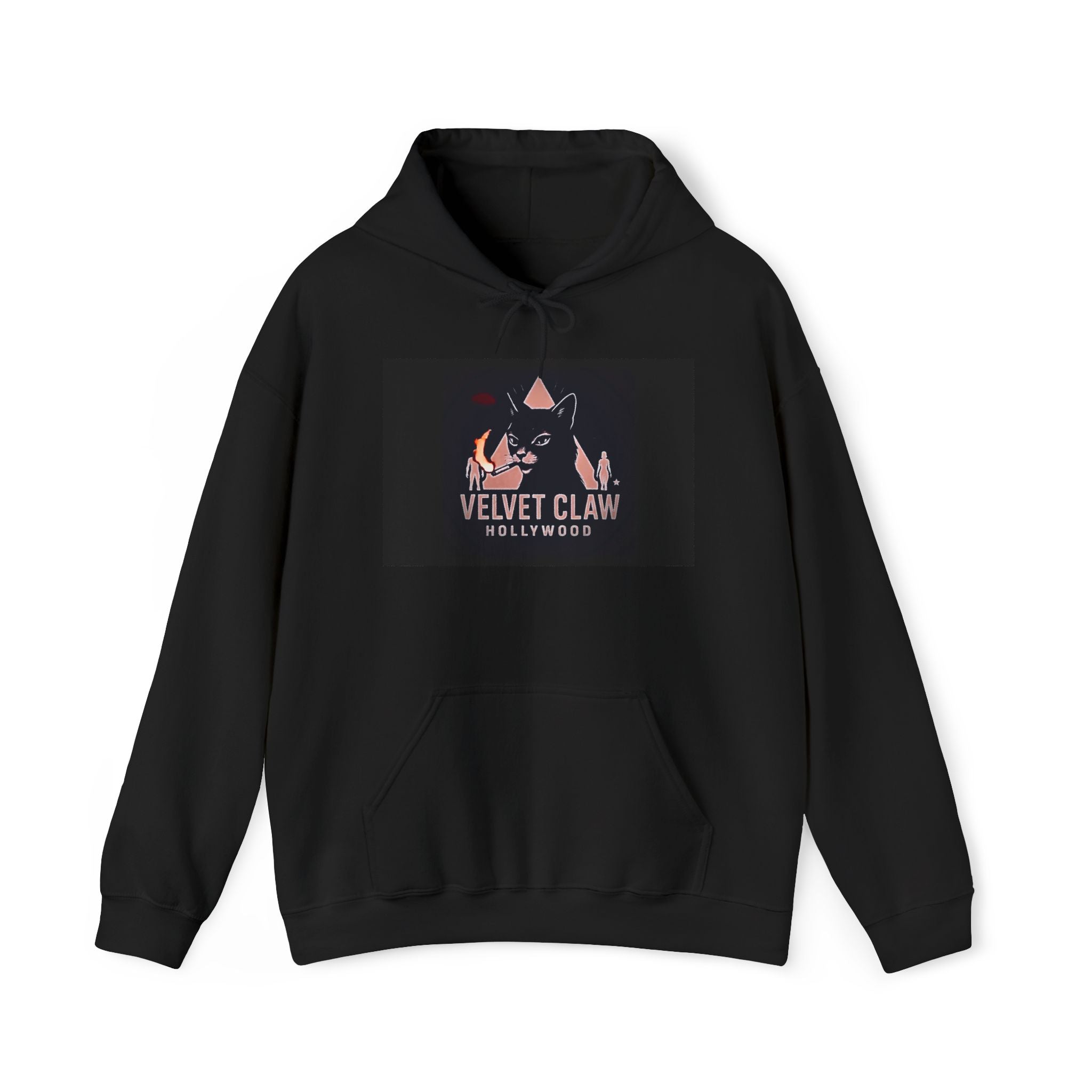 Velvet Claw Hoodie – Retro Hollywood Cat Graphic Pullover